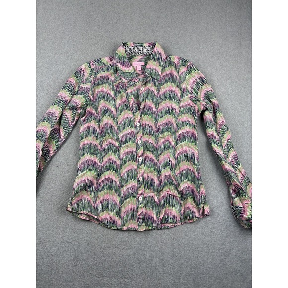 Lilly Pulitzer Tops - Lilly Pulitzer Shirt Womens 8 Button Down Long Sleeve Patterned Blouse Top